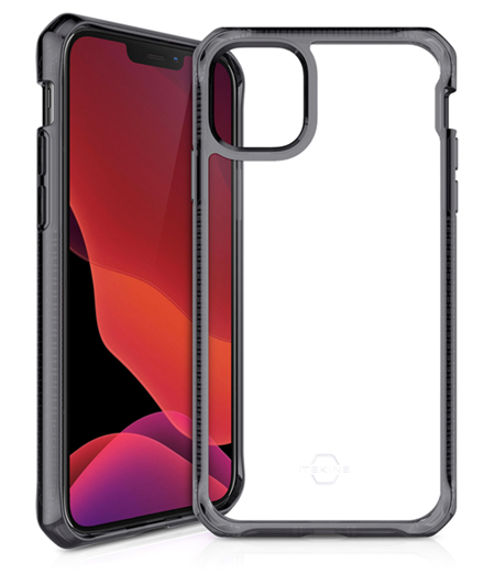 ITSKINS Hybrid Cover til iPhone 12 Pro Max. Gennemsigtig med en sort kant